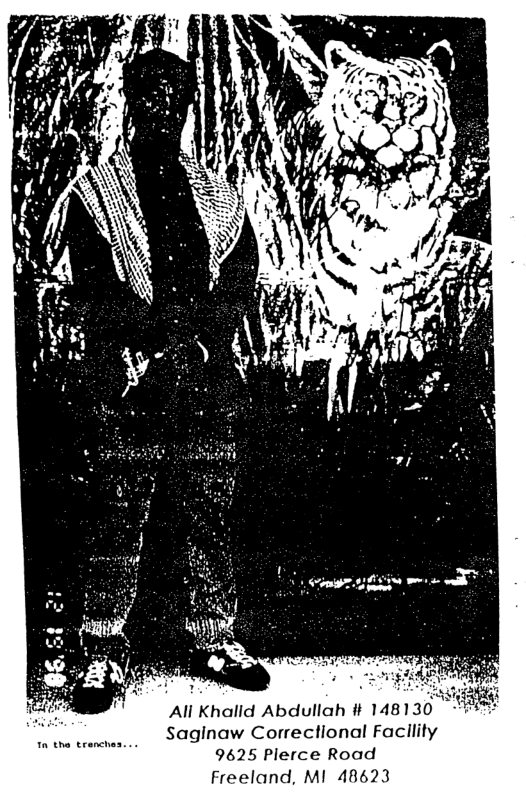 All Khalid Abdullah # 148130 i Saginaw Correctional Facllity 9625 Plerce Road Freeland, M1 48623  